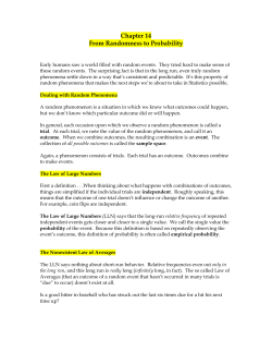 Chapter 14 From Randomness to Probability