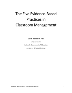 The Five Evidence-Based Practices in Classroom