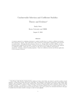 Unobservable Selection and Coefficient Stability: Theory and