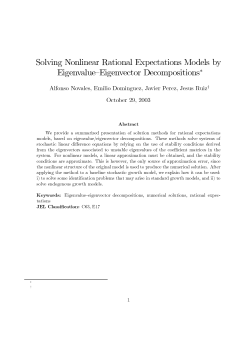 Solving Nonlinear Rational Expectations Models by Eigenvalue
