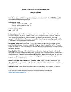Hellam Eastern Soccer Youth Evaluations U9 through