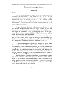 Comments on prospect theory