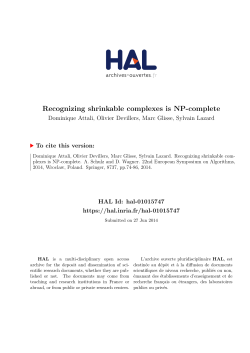 Recognizing shrinkable complexes is NP-complete - HAL