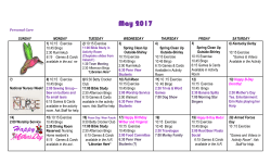 Personal Care Calendar