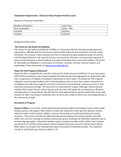 Choose to Move Program Activity Coach Reports to Provincial