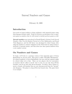 Surreal Numbers and Games