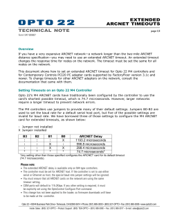 EXTENDED ARCNET TIMEOUTS TECHNICAL NOTE