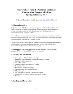 Comparative European Politics - Universit&eacute; Paris 1 Panth&eacute;on
