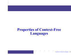Properties of Context-Free Languages