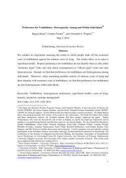 1 Preferences for Truthfulness: Heterogeneity Among and Within