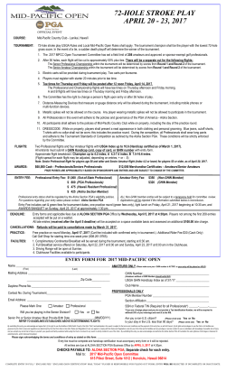 72-HOLE STROKE PLAY APRIL 20 - 23, 2017