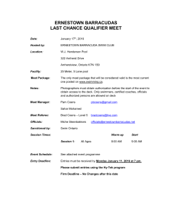 Official Splits: Meet Management acknowledged the Swim Ontario