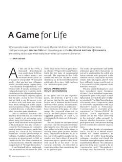 A Game for Life - Max-Planck