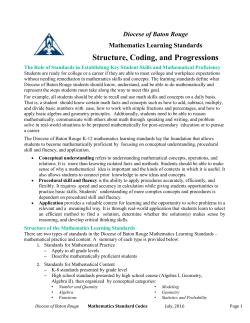 2016-17 DBR Math Standards-- Structure, Coding, Progressions