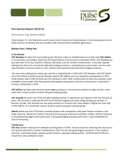 Pea Variety Report 2015/16 - Saskatchewan Pulse Growers