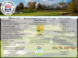 Here is your chance to play with an NFL Legend October 9th, 2017