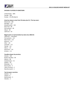 2012-13 COLLEGE HOCKEY MEDIA KIT DIVISION I PLAYERS BY