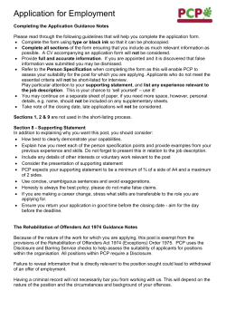 Application Form - Pioneering Care Partnership