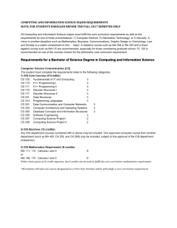 CIS Major with a Concentration Requirements