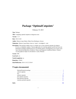 Package `OptimalCutpoints`