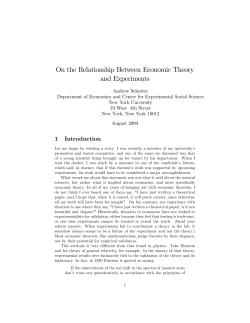 On the Relationship Between Economic Theory and Experiments