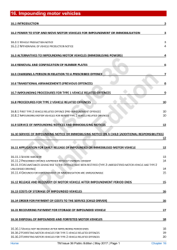 16. Impounding motor vehicles