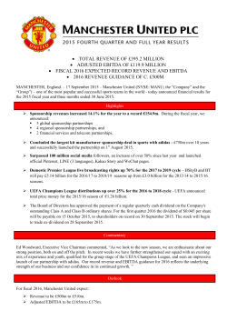 total revenue of &pound;395.2 million &bull; adjusted ebitda of &pound;119.9 million