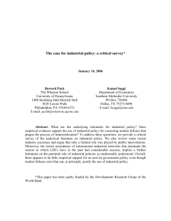 The case for industrial policy: a critical survey