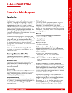 Subsurface Safety Equipment