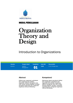 Modul Organization Theory and Design