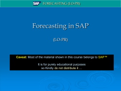 forecasting in SAP