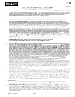 exclusive right to sell agreement - starone