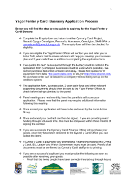 1 Ysgol Fenter y Cardi Busrasry Application Process Below you will