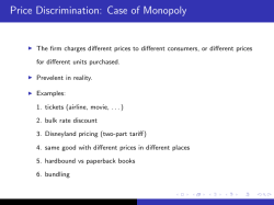 Price Discrimination: Case of Monopoly