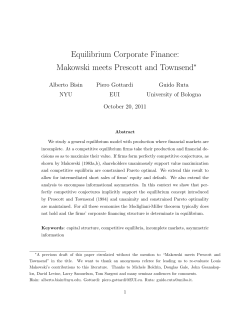 Equilibrium Corporate Finance: Makowski meets Prescott and