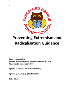 Radicalisation and Extremism Policy