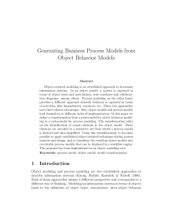 Generating Business Process Models from Object Behavior Models