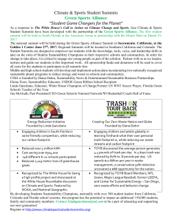 Climate and Sports Student Summit Flyer