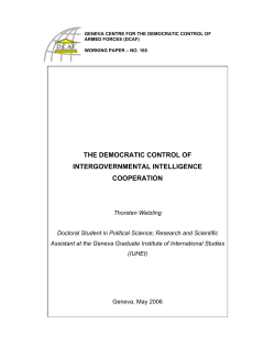 the democratic control of intergovernmental intelligence cooperation