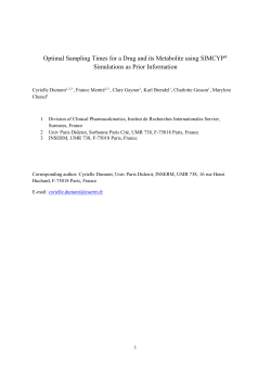 Optimal Sampling Time Design of the Paediatric - HAL