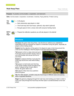 Cooperative game Hula Hoop Pass