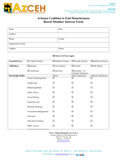 Arizona Coalition to End Homelessness Board Member Interest Form