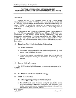 THE PRICE DETERMINATION - Energy Regulatory Commission