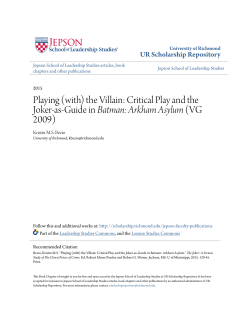 Playing (with) the Villain: Critical Play and the Joker-as