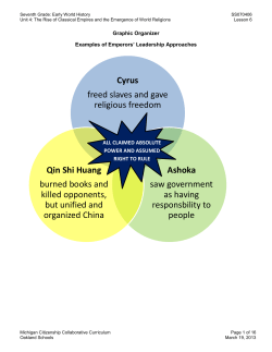 Student Handout 3 – Comparing Cyrus and Ashoka