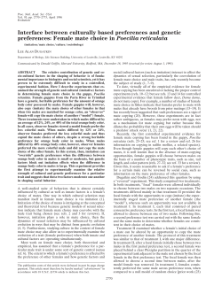 Interface between culturally based preferences and genetic