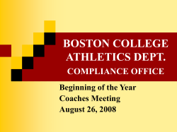 BOSTON COLLEGE COMPLIANCE OFFICE