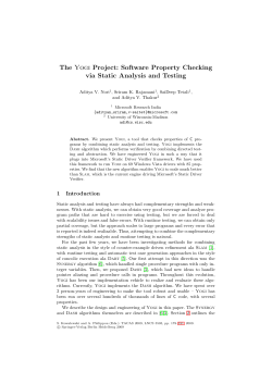 The Yogi Project: Software Property Checking via Static