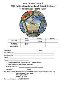 2017 National Jamboree Patch Sets Order Form