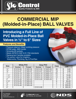 COMMERCIAL MIP (Molded-in-Place) BALL VALVES